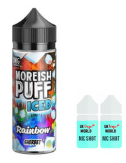 Moreish Puff Iced Rainbow 100ml Shortfill £9.99 + 2 FREE Nicotine shots | UK Vape World