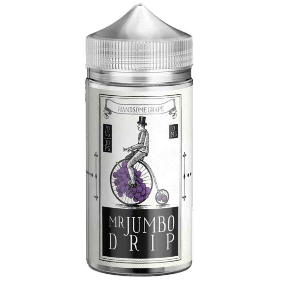 Handsome Grape by Mr Jumbo Drip E Liquid is a purple grape and blueberry mix with a twist of menthol and aniseed flavour.