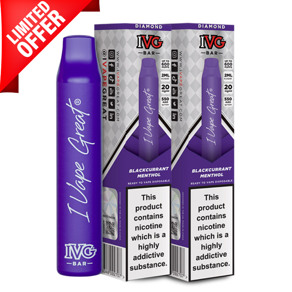 Blackcurrant Menthol By IVG Bar Diamond Disposable