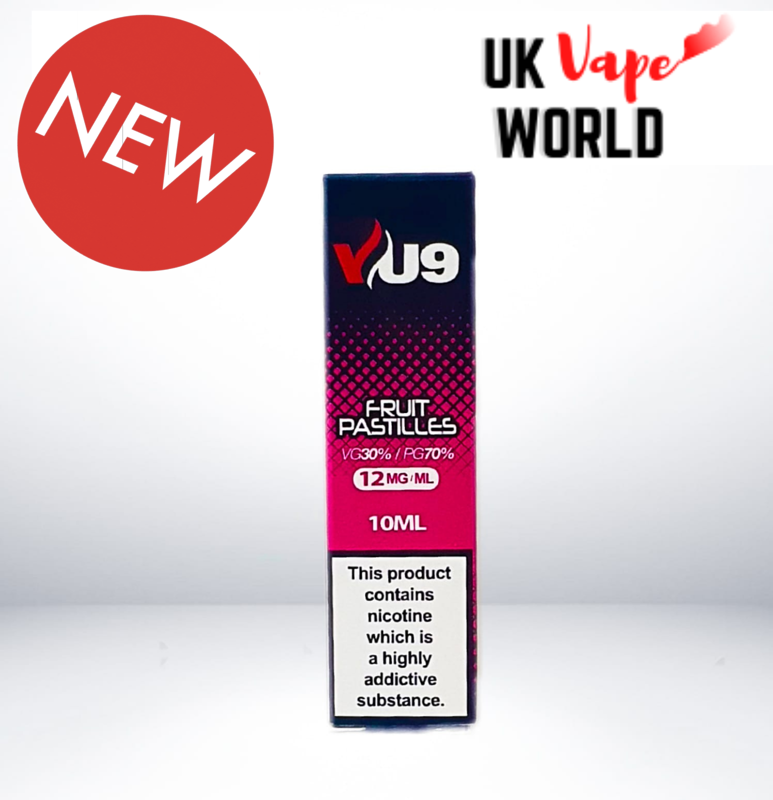 NEW VU9 E-Liquid Fruit Pastilles ,70/30 vg/pg10X10ml Liquid 6/12/18 MG | UK Vape World