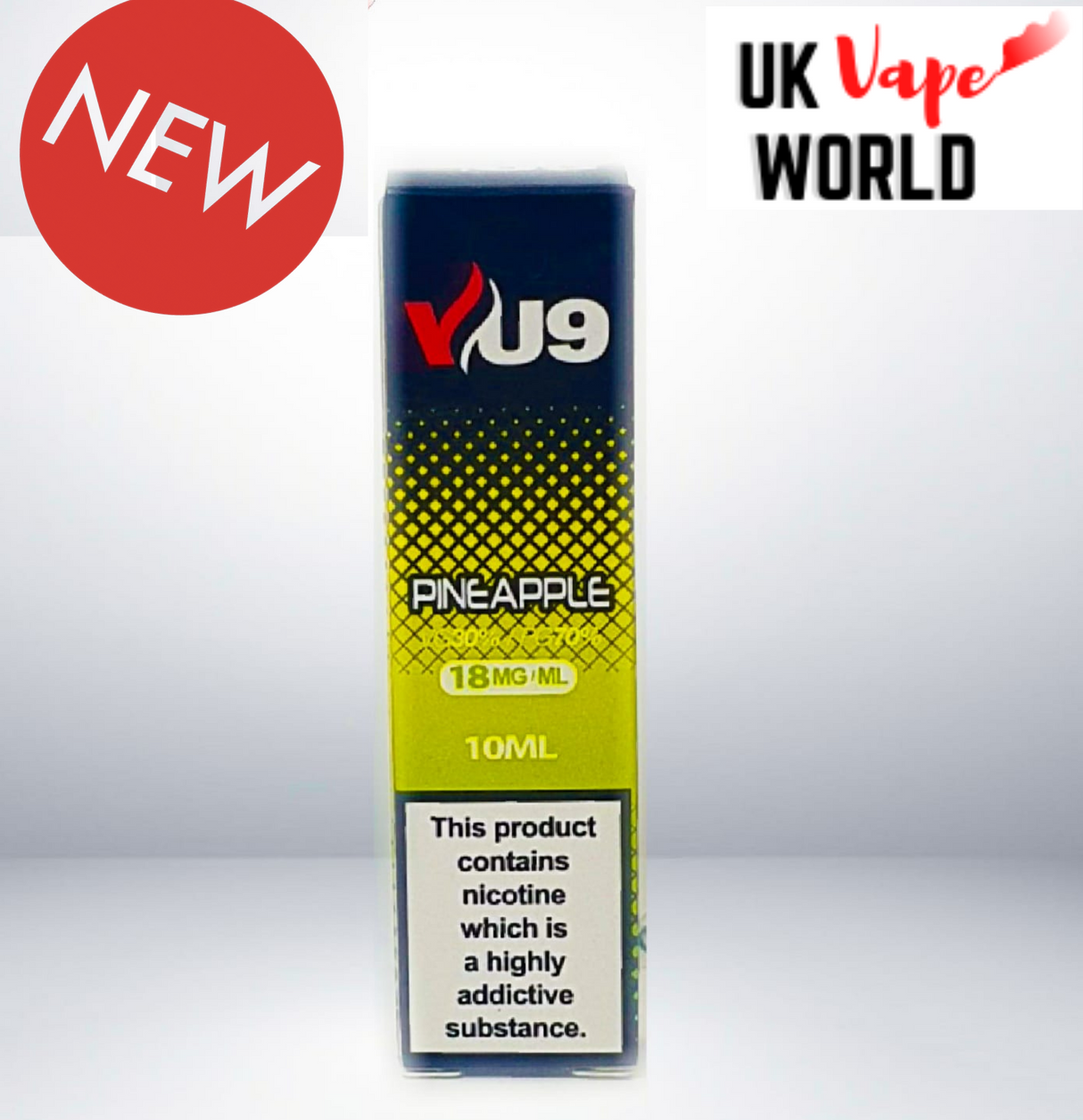 NEW VU9 E-Liquid Pineapple ,70/30 vg/pg10X10ml Liquid 6/12/18 MG | UK Vape World