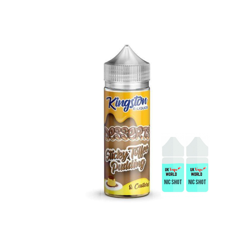 Kingston Desserts Sticky Toffee Pudding With 2 Free Nicotine Shots | UK Vape World