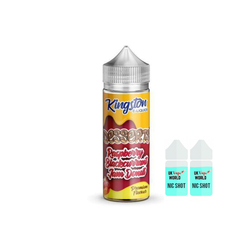 Kingston Desserts Raspberry Blackcurrant Jam Donut With 2 Free Nicshots | UK Vape World