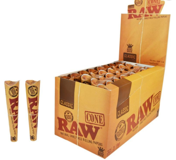 RAW Classic King Size Cone Mega Pack Cones - Pre Rolled Rolling Papers Full Box | UK Vape World