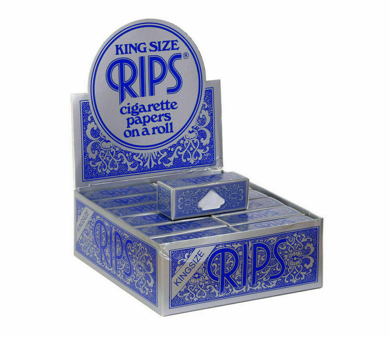 Rips King Size Blue Cigarette Papers Roll Full Box 24 Rolls | UK Vape World