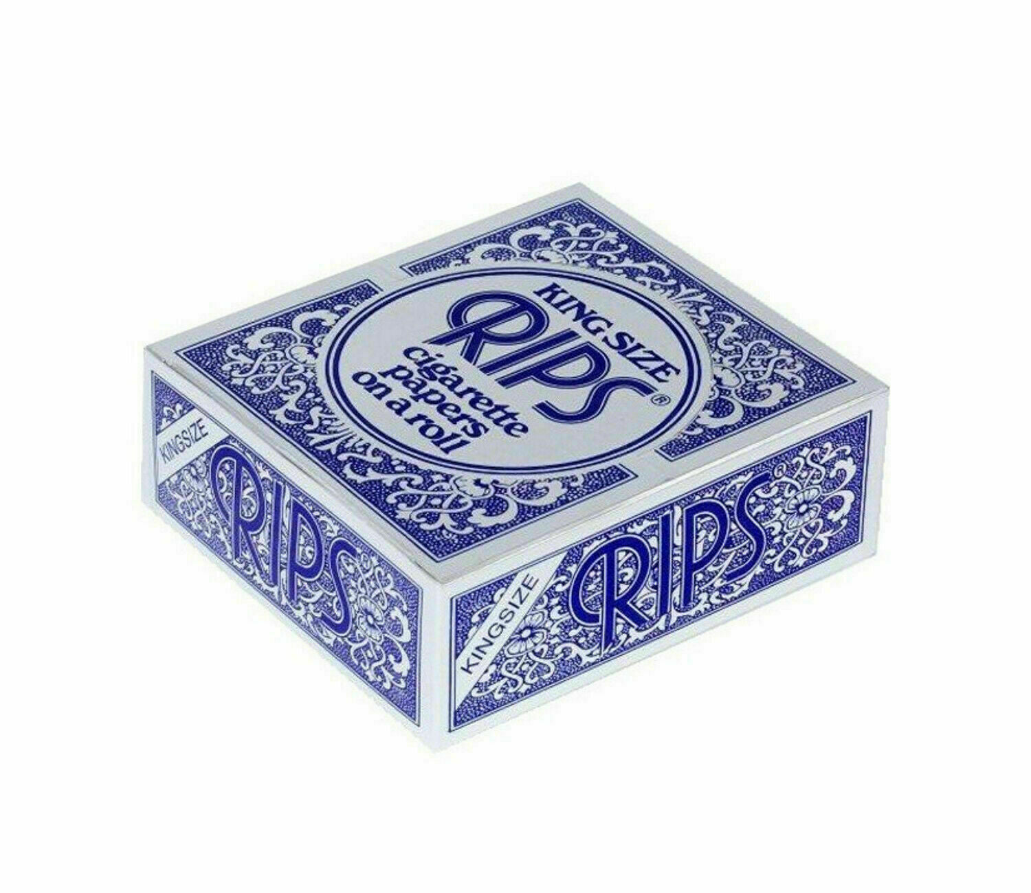 Rips King Size Blue Cigarette Papers Roll Full Box 24 Rolls | UK Vape World