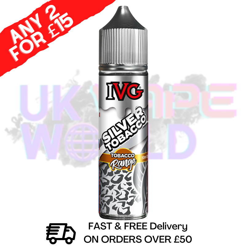Silver IVG Shortfill Juice 50ML Eliquid - Tobacco RANGE - UK Vape World