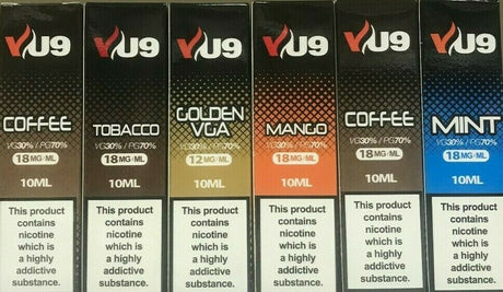 Vu9 E-Liquid Juice ,70/30 vg/pg10X10ml Liquid 6/12/18 MG - UK VAPE WORLD