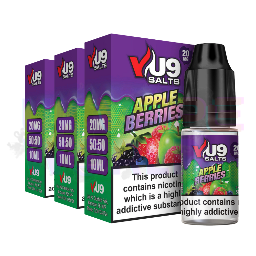 Apple Berries Pod Nic Salt 10ml Nicotine Eliquid by VU9 - Exclusive Multibuy Deals - 3 FOR £9.99