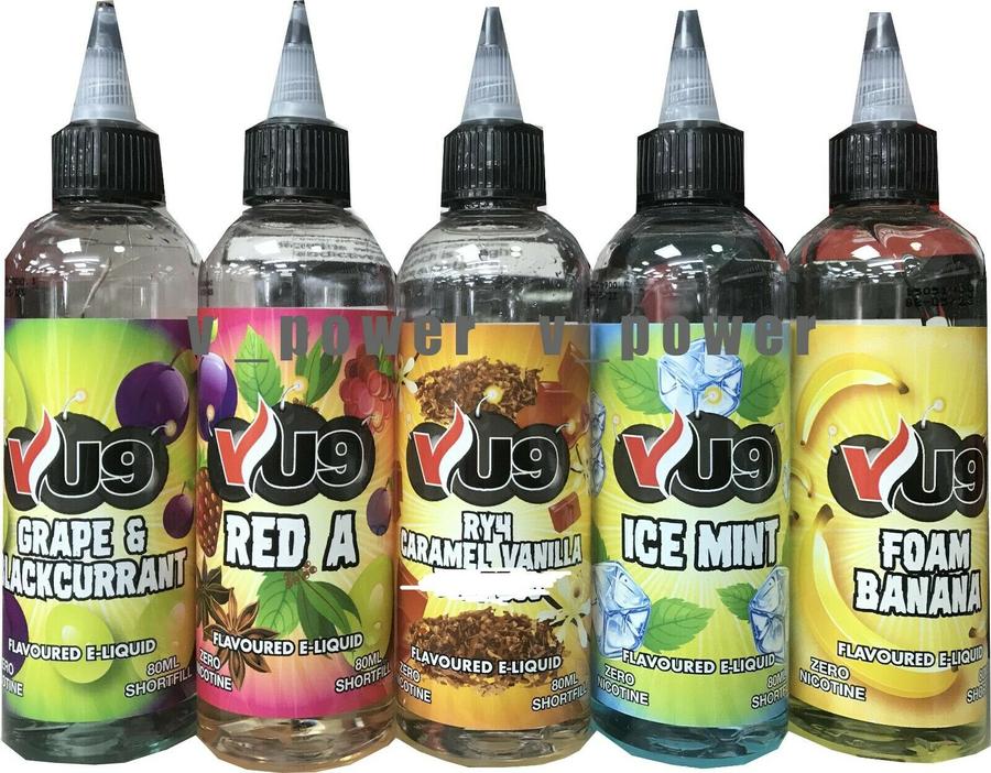 VU9 80ml Shortfill E-Liquid RY4 Caramel Vanilla Tobacco