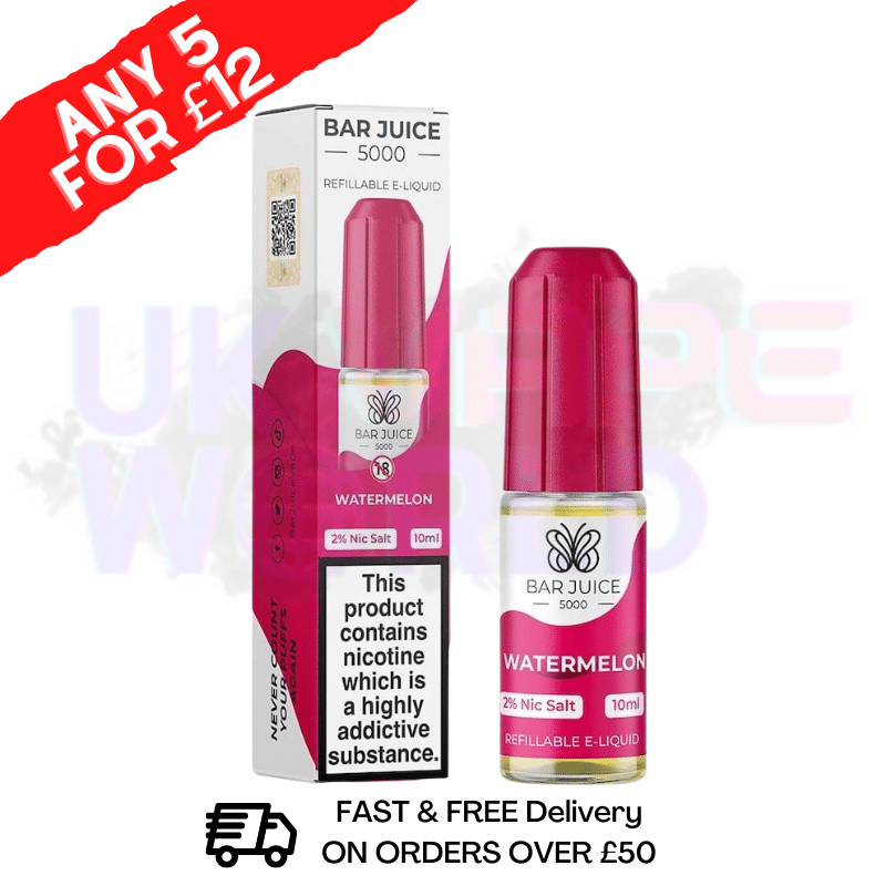 Bar Juice 5000 Nicsalt E-Juice Watermelon Flavour - UK Vape World