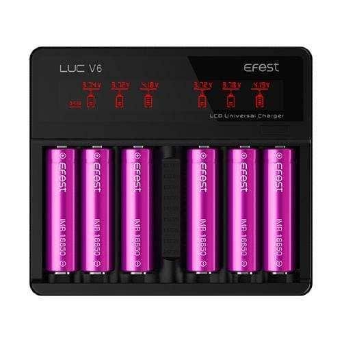 Efest LUC V6 LCD 6 Bay Charger UK Vape World