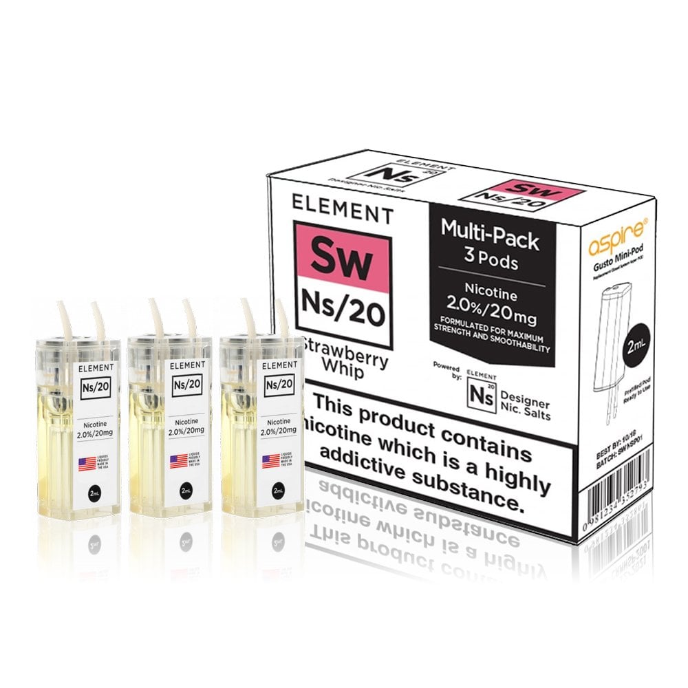 aspire mini gusto pods Element E-liquids NS20