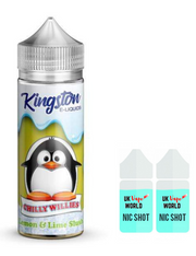 Kingston Chilly Willies Lemon & Lime Slush 100ml Shortfill With 2 Nicotine Shots | UK Vape World