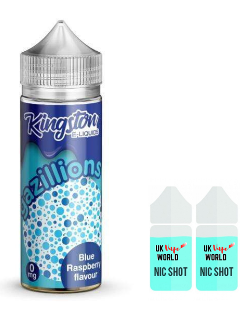 Kingston Gazillions Blue Raspberry 100ml Shortfill With 2 Nicotine Shots