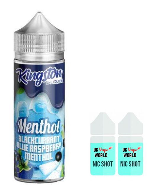Kingston Menthol Blackcurrant Blue Raspberry 100ml Shortfill With 2 Nicotine Shots | UK Vape World