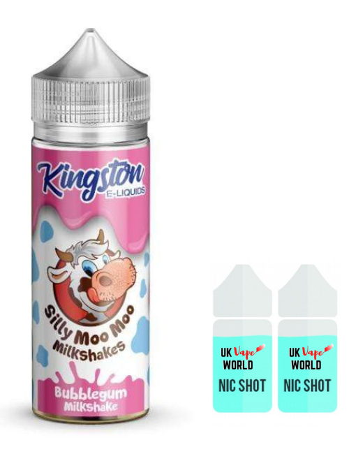 Kingston Silly Moo Moo Milkshakes Bubblegum 100ml Shortfill With 2 Nicotine Shots | UK Vape World