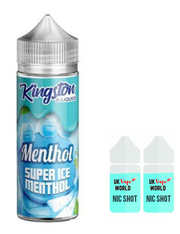 Kingston Menthol Super Ice Menthol 100ml Shortfill With 2 Nicotine Shots | UK Vape World