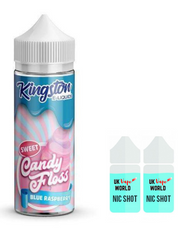 Kingston Sweet Candy Floss Blue Raspberry 100ml Shortfill With 2 Nicotine Shots | UK Vape World