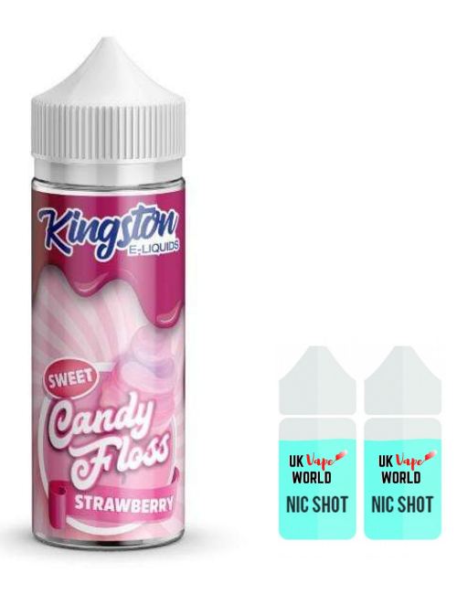 Kingston Sweet Candy Floss Strawberry 100ml Shortfill With 2 Nicotine Shots | UK Vape World