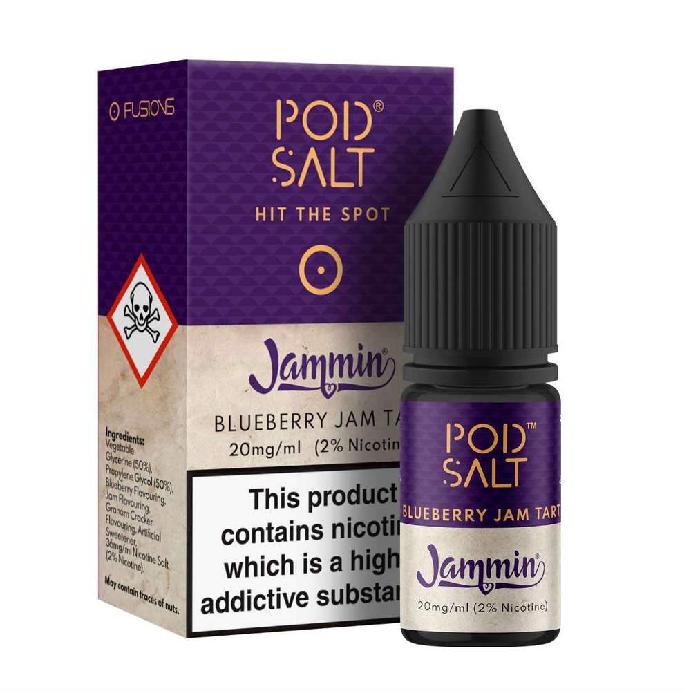 Pod Salt Fusions Jammin Blueberry Jam Tart Nic Salt ONLY £3.29 | UK Vape World