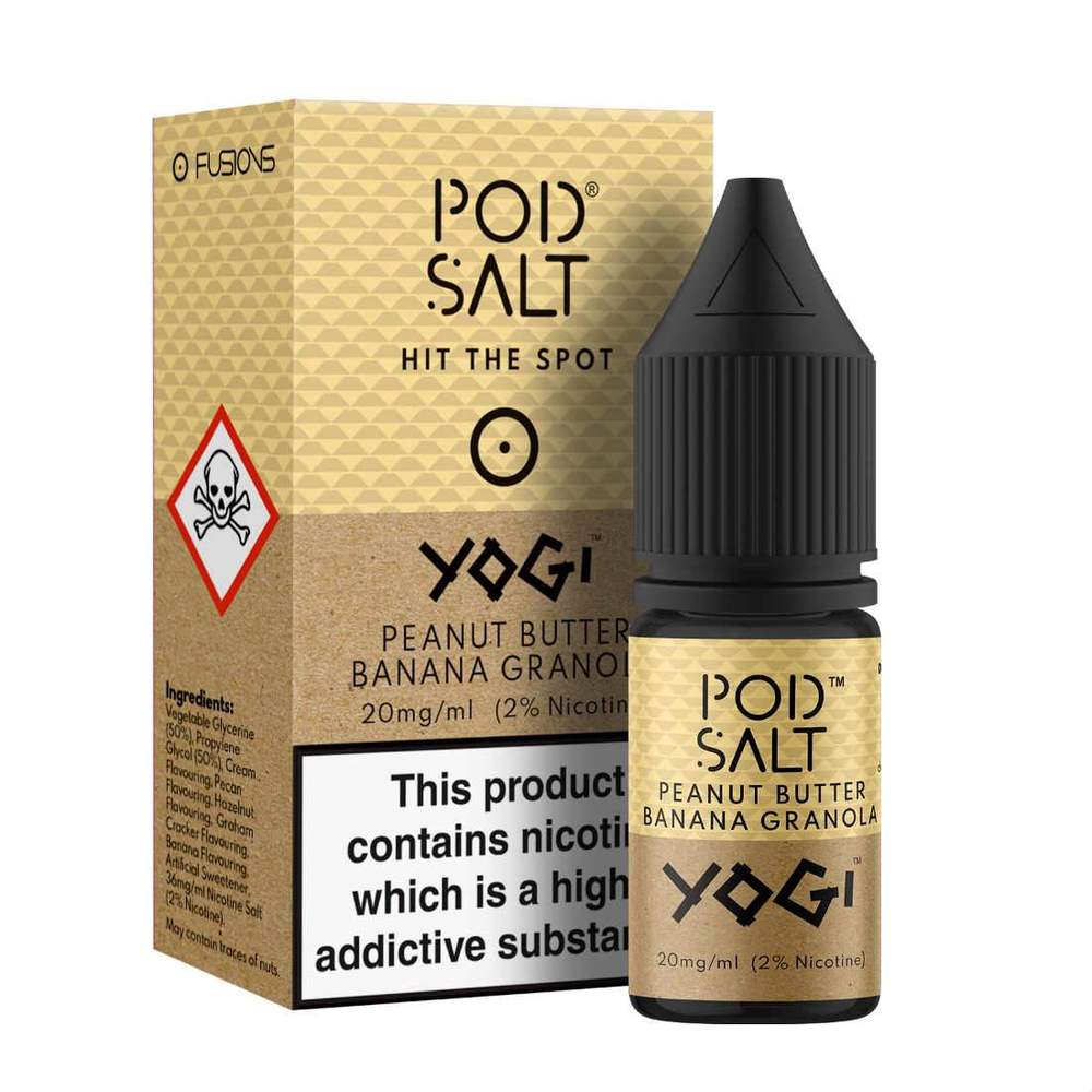 Pod Salt Fusions Yogi Peanut Butter Banana Granola Nic Salt ONLY £3.29 | UK Vape World